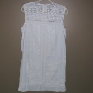 J. Crew Ivory Crochet Midi Dress